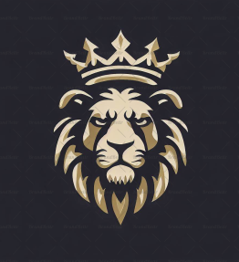 Majestätischer Löwe und Krone